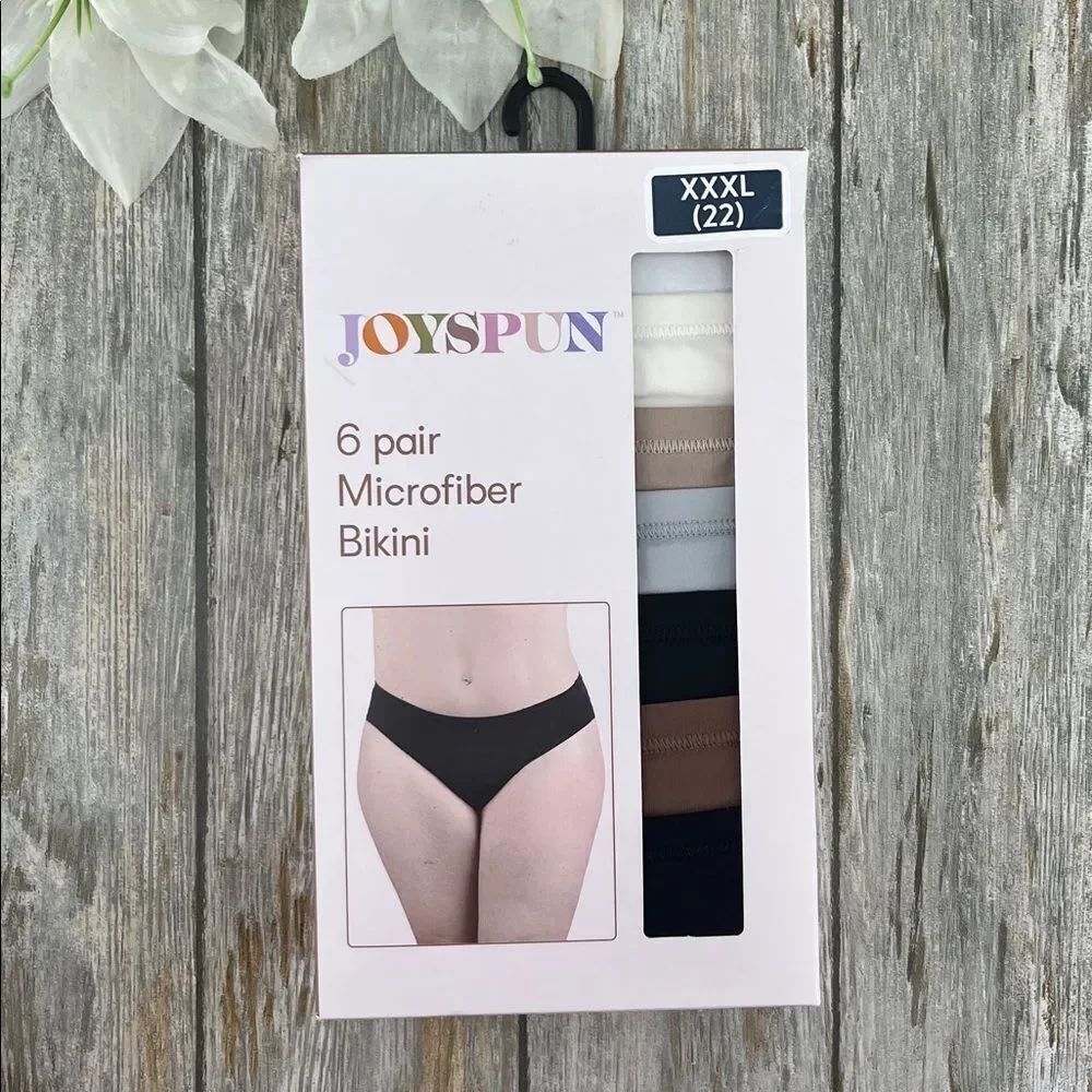 Women's Microfiber Bikini Panties Underwear 6-Pack Size XXXL